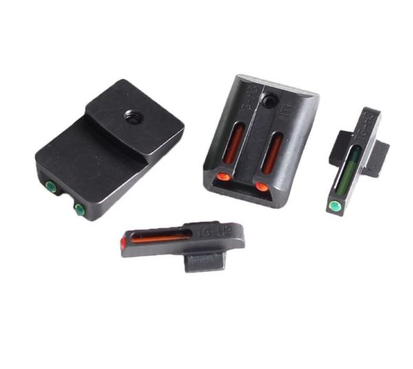 Magorui Fiber Optic Front Rear Sight Set Red Green Sight for 1911 CUT .270/.450 Handgun