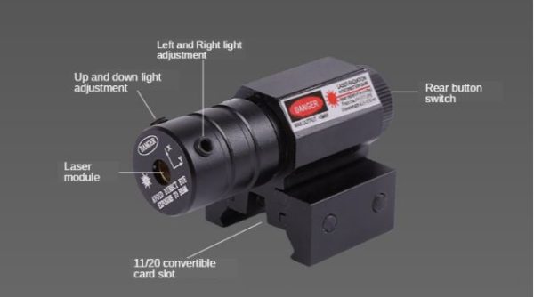 Red Laser Sight Metal Laser Pointer Adjustable 20mm Universal Rail