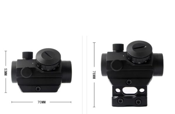 T1G Red Dot Sight 1X20 20mm Rail Mount & Increase Riser Rail Mount Red Dot scope