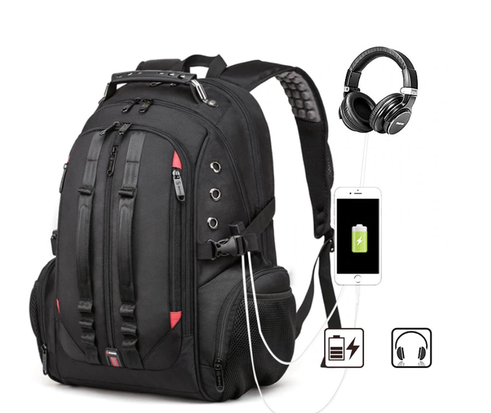 Wayfairmarket 10060-0nuejp Men's 45L USB Backpack with Raincover  