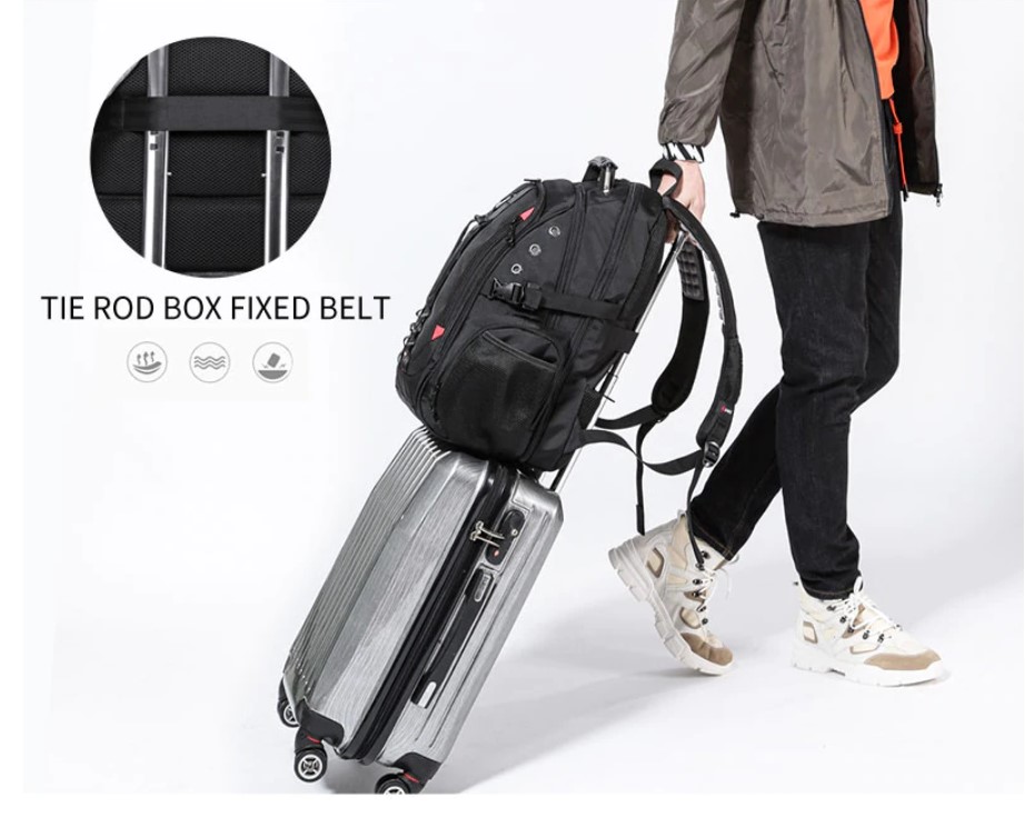 Wayfairmarket 10060-rxmpvg Men's 45L USB Backpack with Raincover  