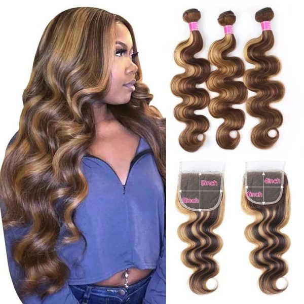 Ombre Body Wave Bundles with Closure