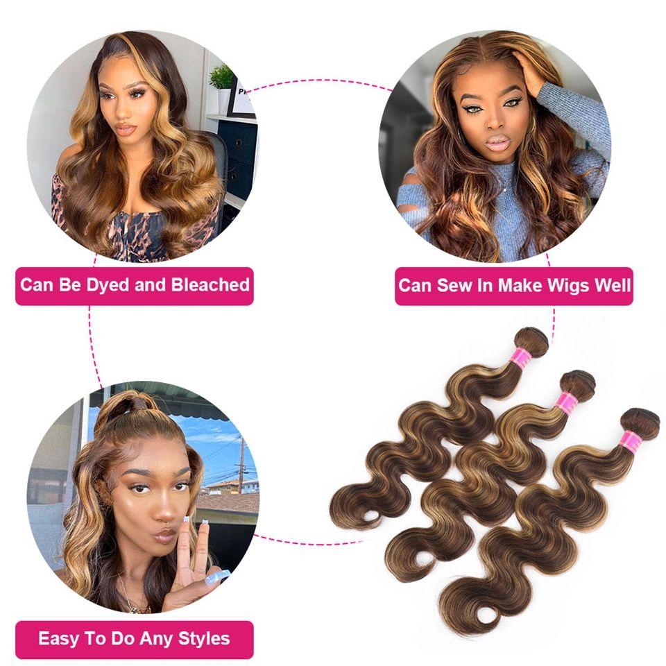 Wayfairmarket 10214-w4ctyt Ombre Body Wave Bundles with Closure  