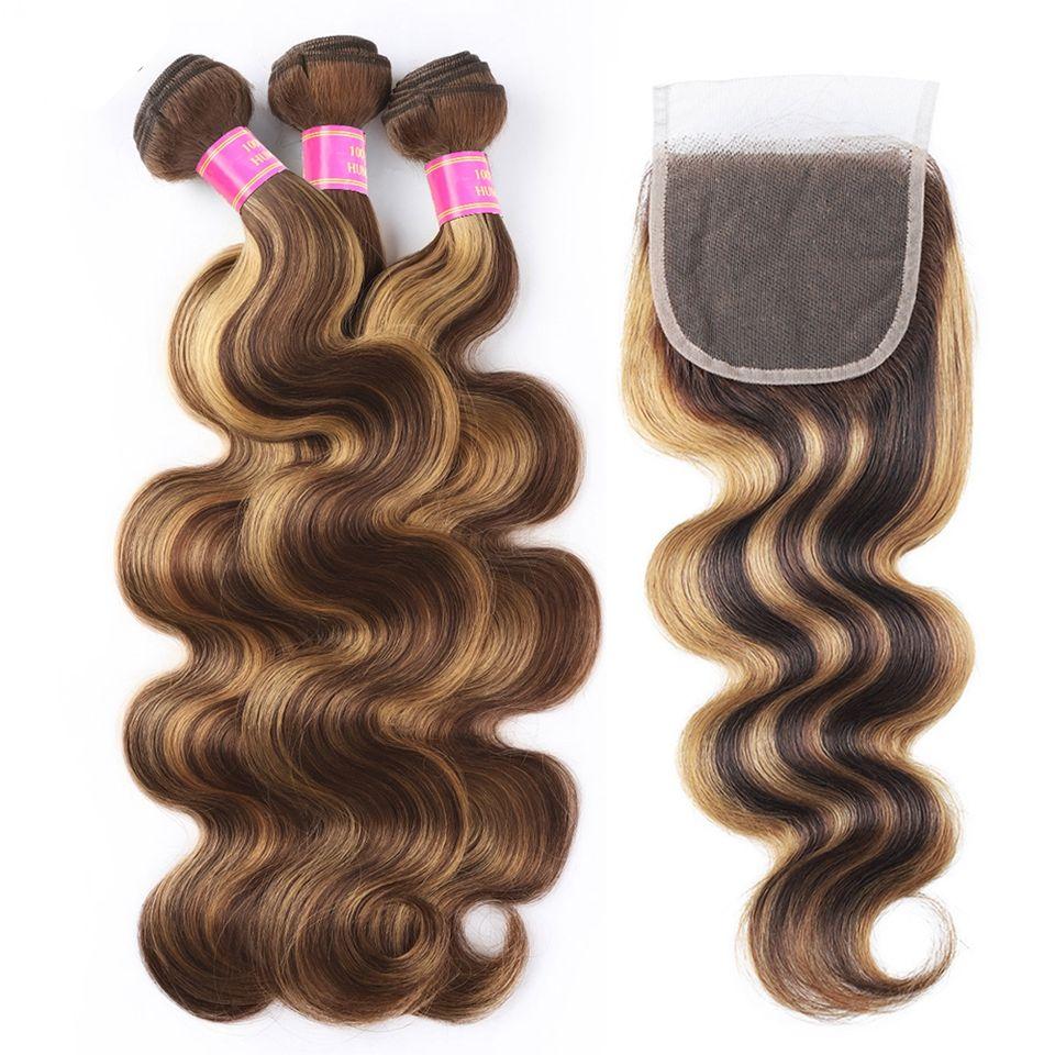 Wayfairmarket 10214-ygt7zm Ombre Body Wave Bundles with Closure  