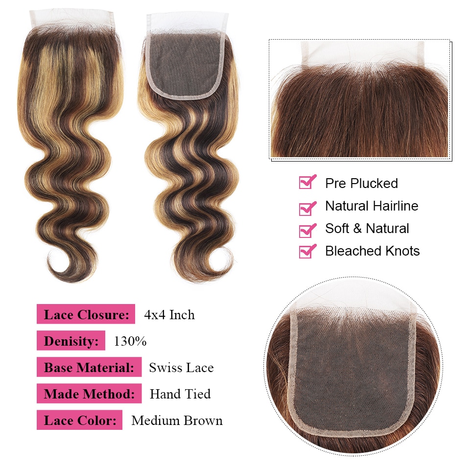 Wayfairmarket 10214-zt8rbu Ombre Body Wave Bundles with Closure  