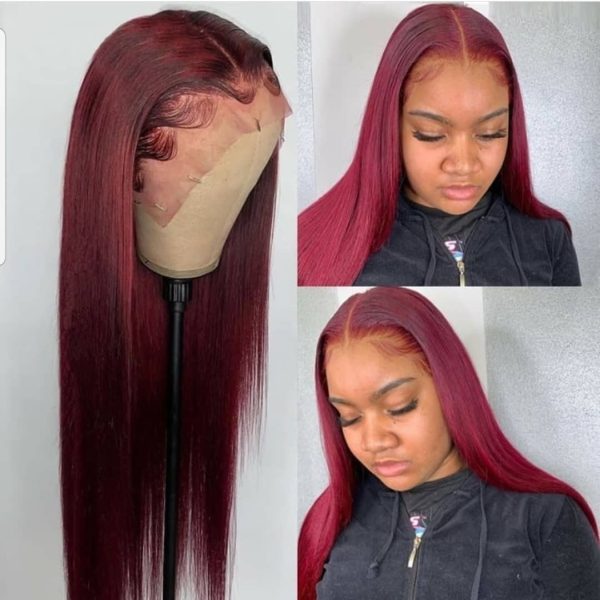 Burgundy Color Lace Front Wig - Image 4