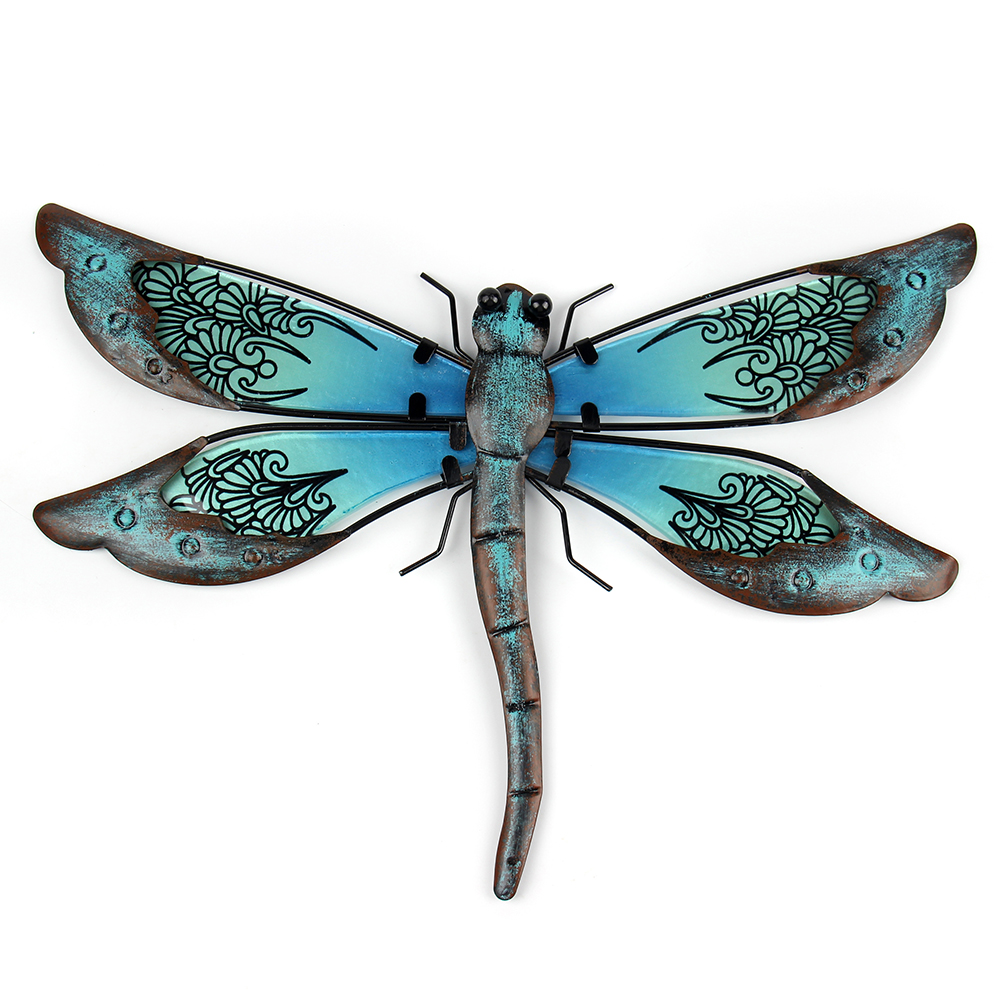 Wayfairmarket 10927-gvoilx Metal Dragonfly Sculpture for Garden  