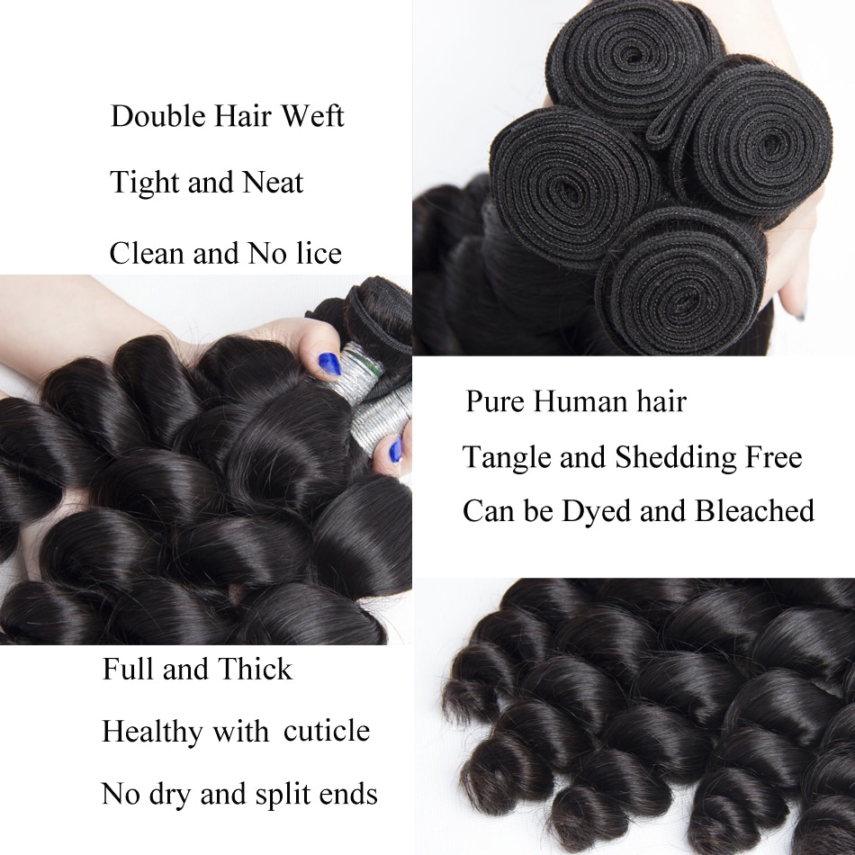 Wayfairmarket 11104-dvsn4p Loose Deep Wave Peruvian Hair Bundles  