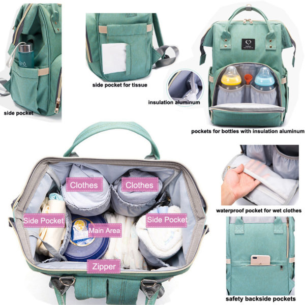 Large Capacity Waterproof Baby Diaper Bag