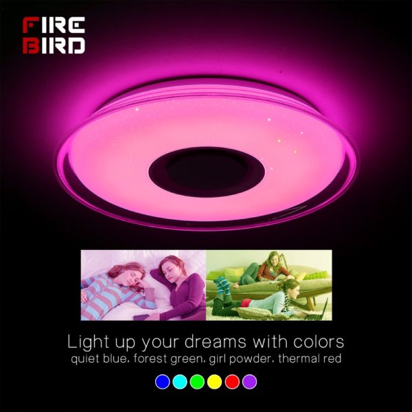 Modern LED Ceiling Light Lamp with RGB Remote Control