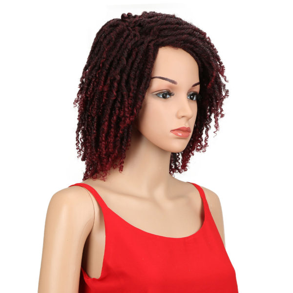 Ombre Short Kinky Curly Crochet Synthetic Hair Wig