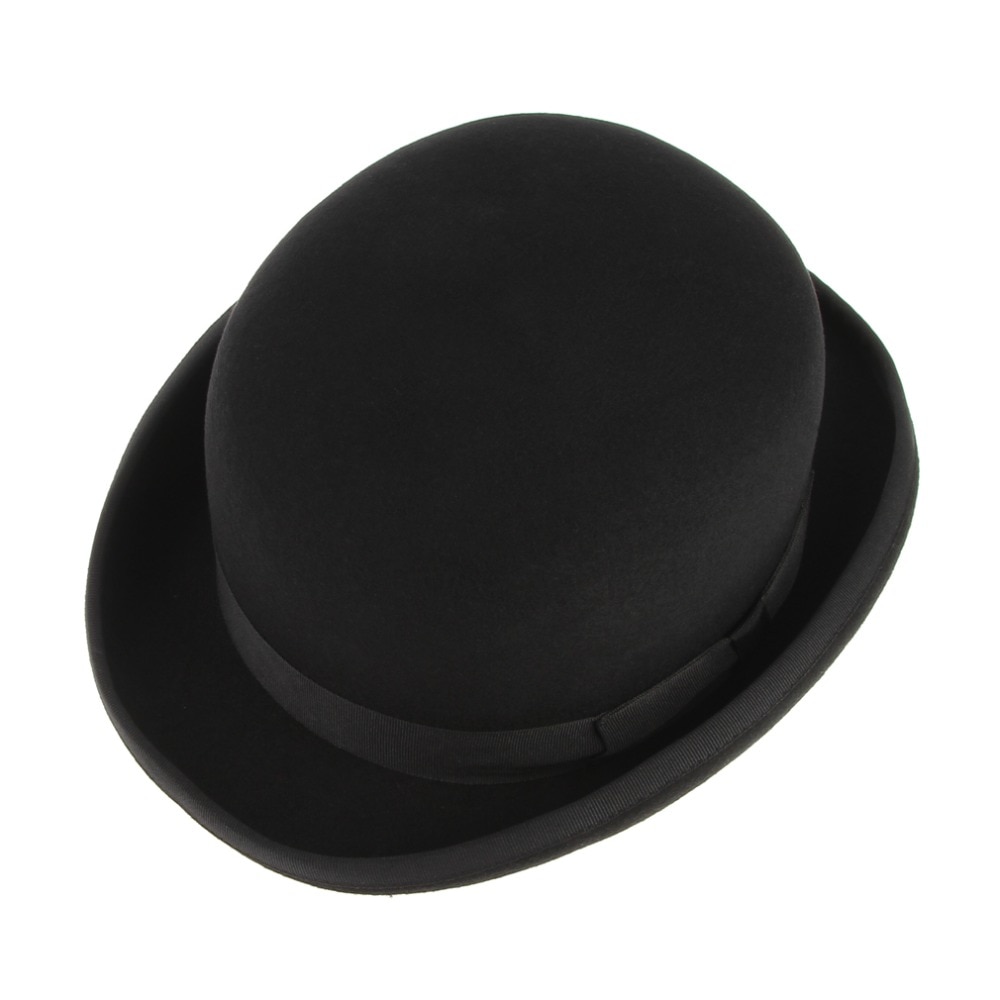 Wayfairmarket 13745-25auol Men's Black Wool Bowler Hat  