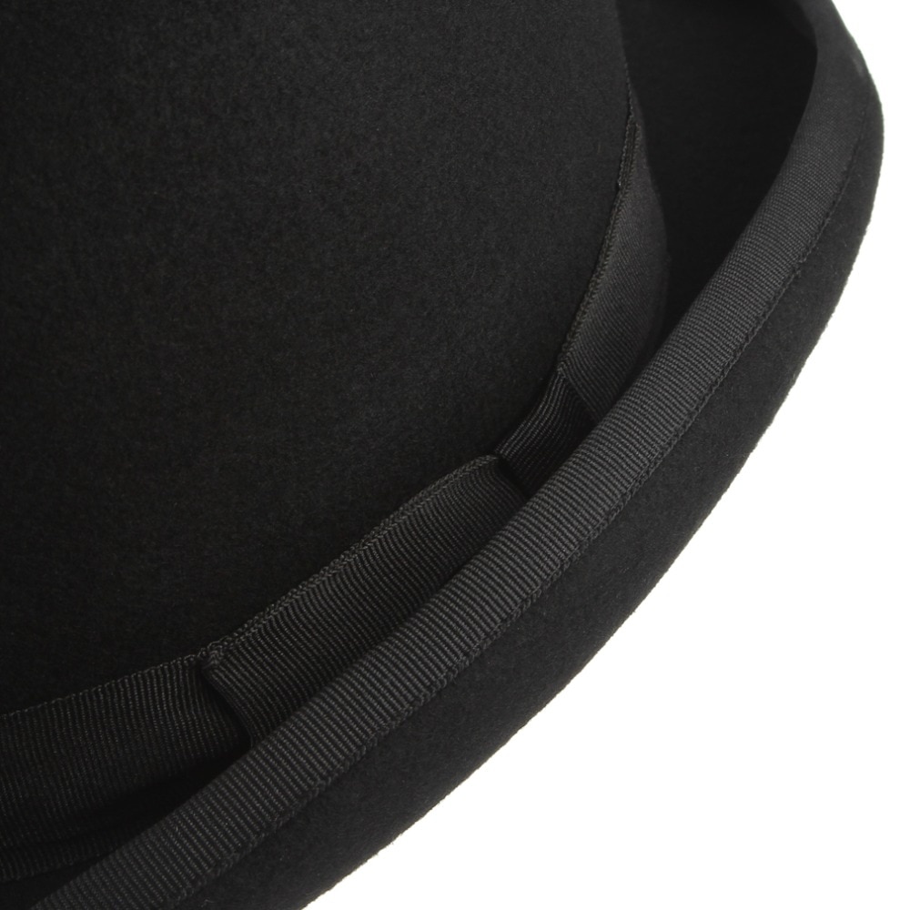 Wayfairmarket 13745-ipewyb Men's Black Wool Bowler Hat  