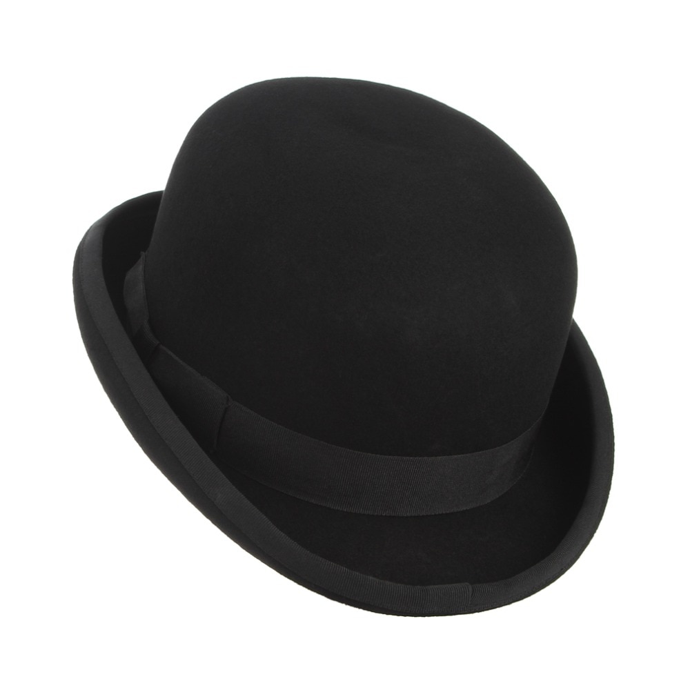 Wayfairmarket 13745-skhwfn Men's Black Wool Bowler Hat  