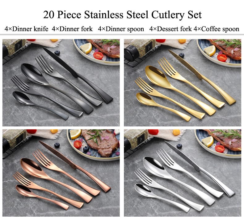 Wayfairmarket 13812-iiozic Stainless Steel Cutlery Set, 24 Pcs  
