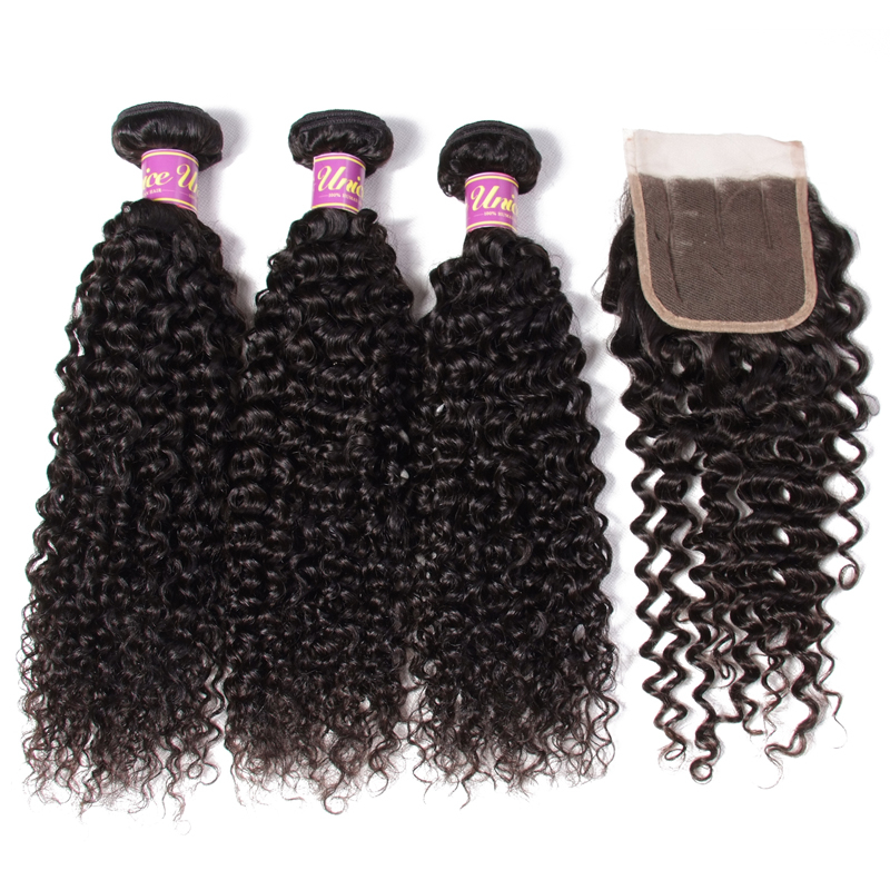 Wayfairmarket 13827-q7kfki Curly Human Hair Weaves with Closure  