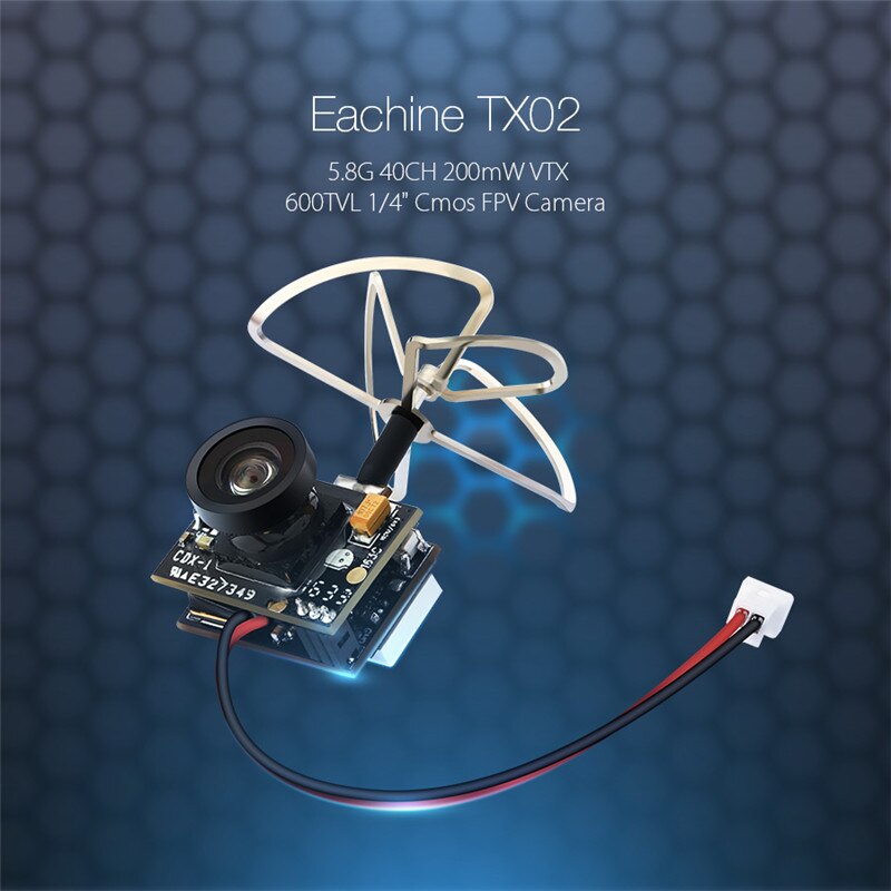 Wayfairmarket 13965-rgsgvg Eachine TX02 Super Mini AIO FPV Camera  