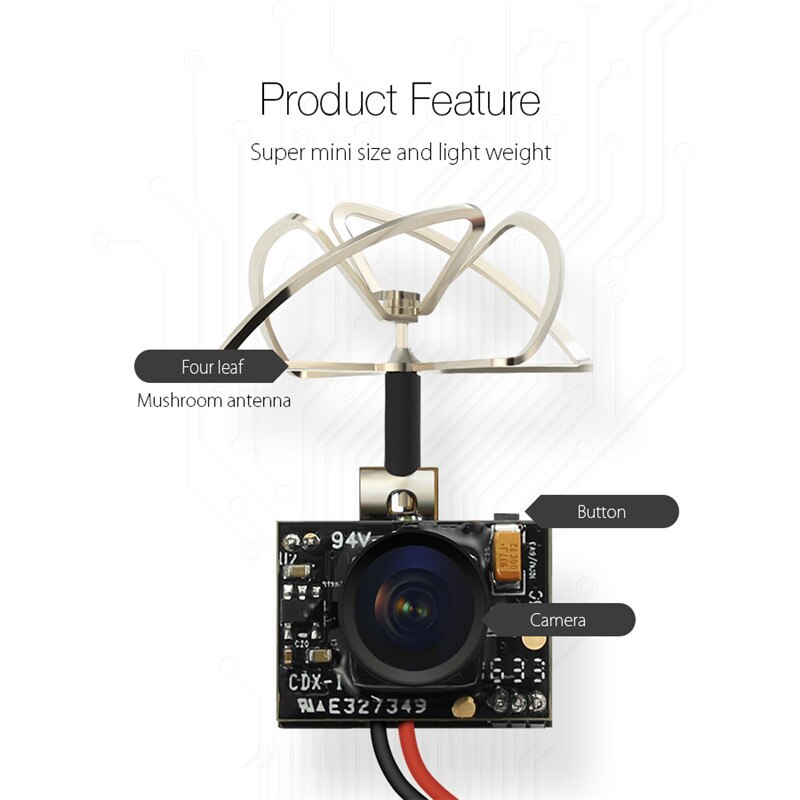 Wayfairmarket 13965-zbdm46 Eachine TX02 Super Mini AIO FPV Camera  