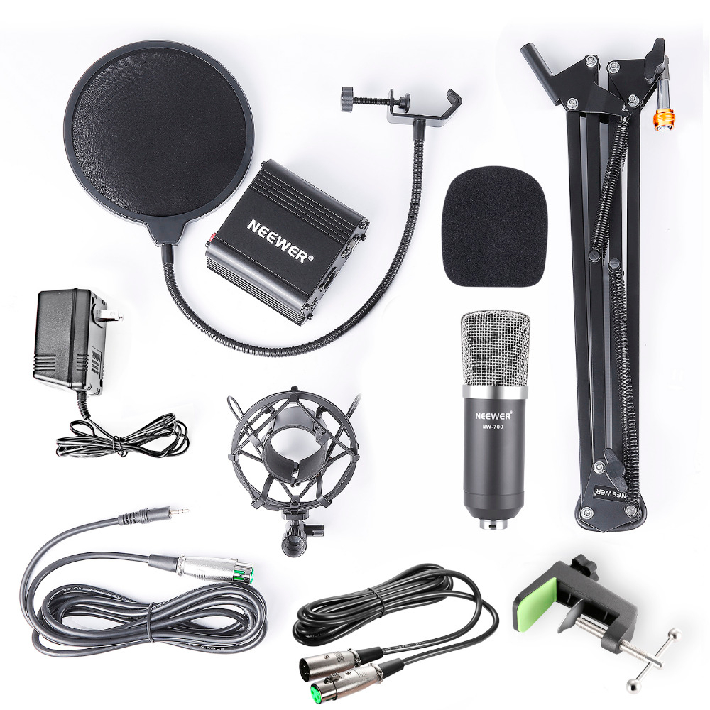 Wayfairmarket 14058-fdcz0x Professional Condenser Microphone, Stand, XLR Cable and Pop Filter  