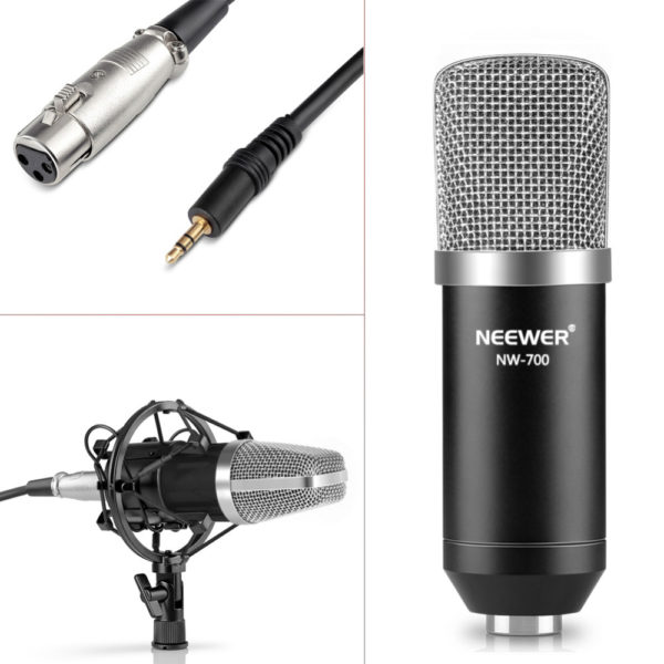 Professional Condenser Microphone, Stand, XLR Cable and Pop Filter