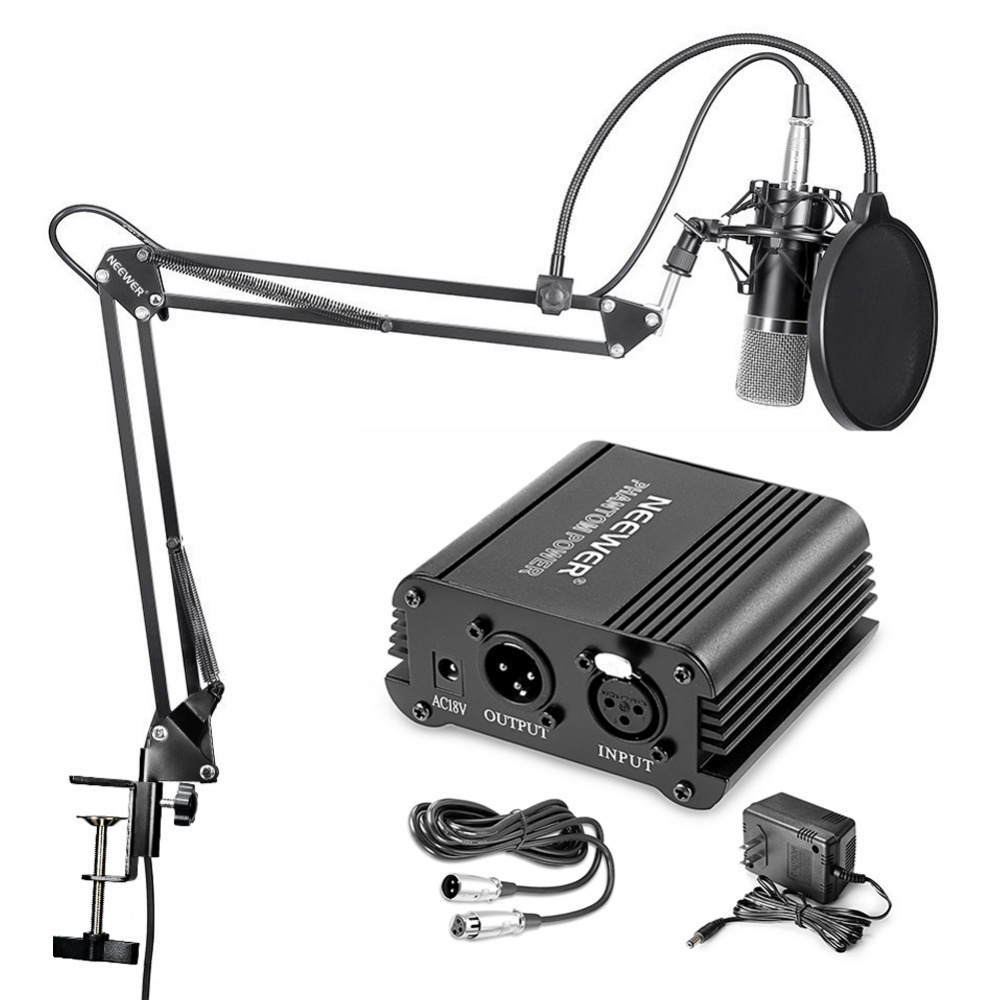 Wayfairmarket 14058-yalxgz Professional Condenser Microphone, Stand, XLR Cable and Pop Filter  