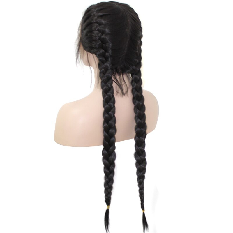 Wayfairmarket 14109-s6gk8w Black Long Braids Lace Front Synthetic Hair Wig  