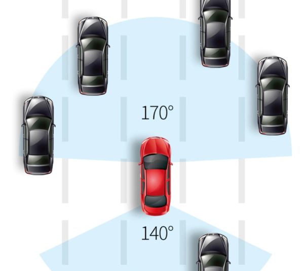 Mirror Design Front and Rear Dash Cameras Set