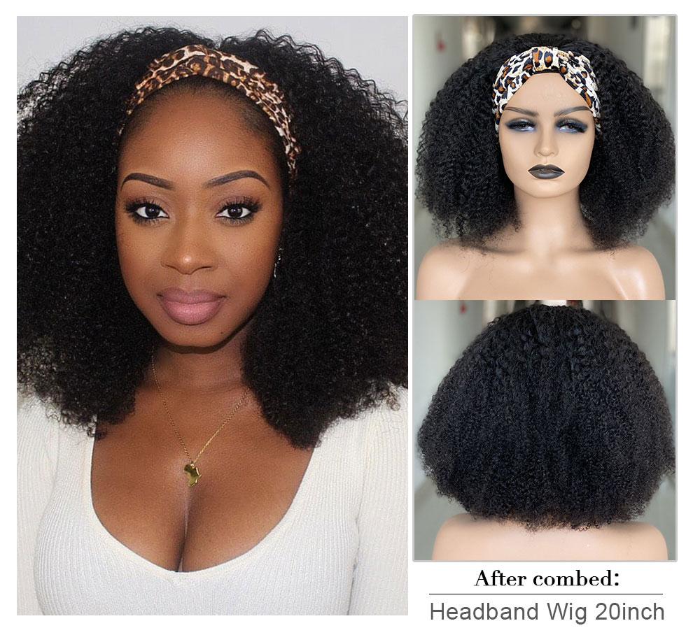 Wayfairmarket 2178-535jpw Human Hair Afro Kinky Headband Wig  