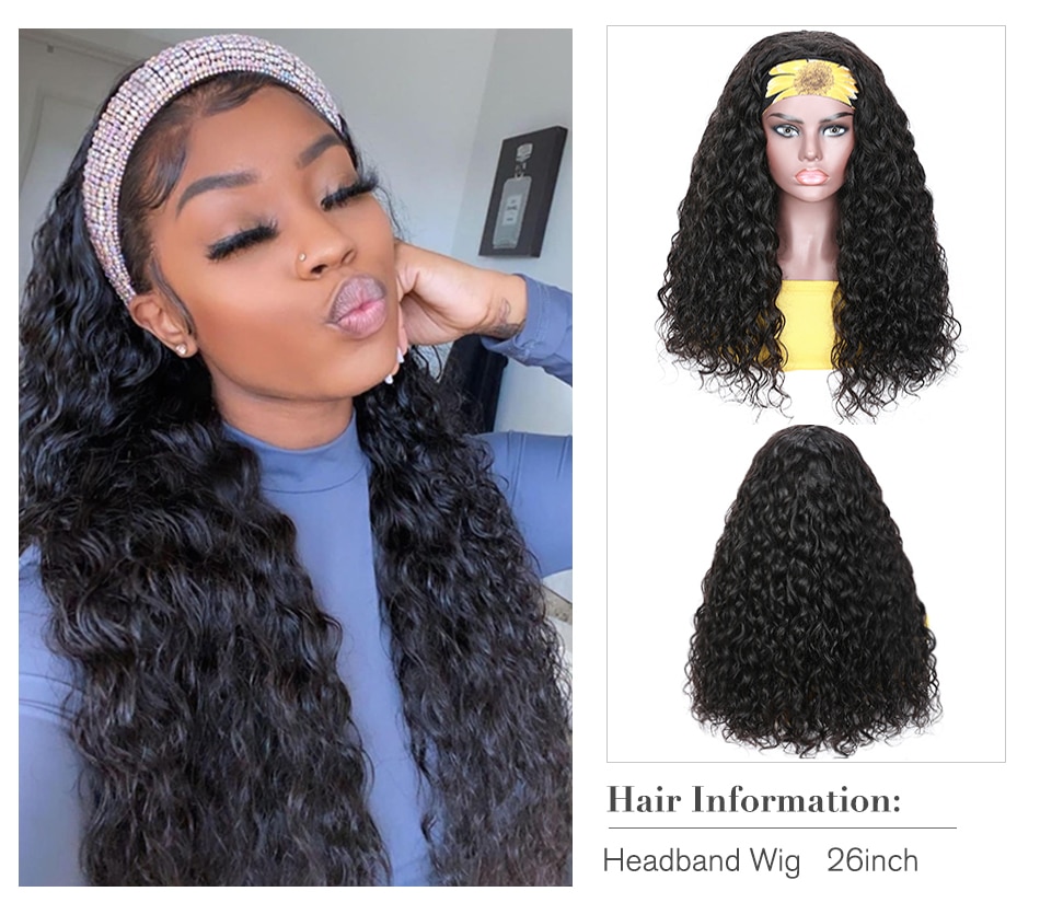 Wayfairmarket 2619-lqruer 100% Human Hair Grip Headband Wig  