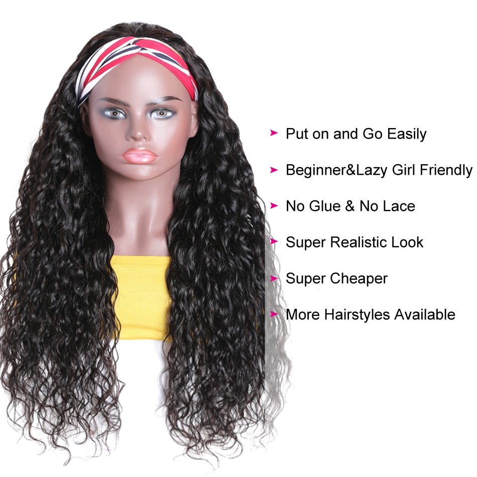 Wayfairmarket 2619-qmk99e 100% Human Hair Grip Headband Wig  