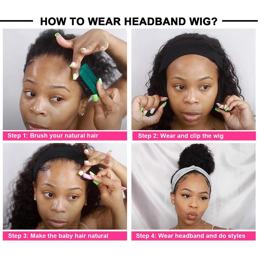 Wayfairmarket 2744-1xdc4y Deep Wave Headband Wig for Women  