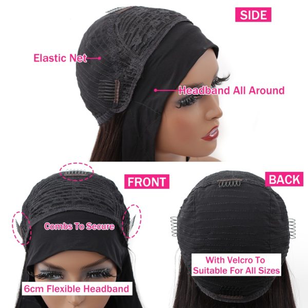 Deep Wave Headband Wig for Women