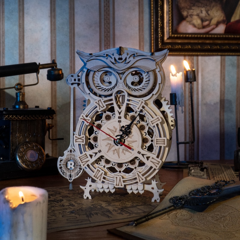 Wayfairmarket 2823-4cwkg5 DIY 3D Owl Clock Wooden Puzzle  