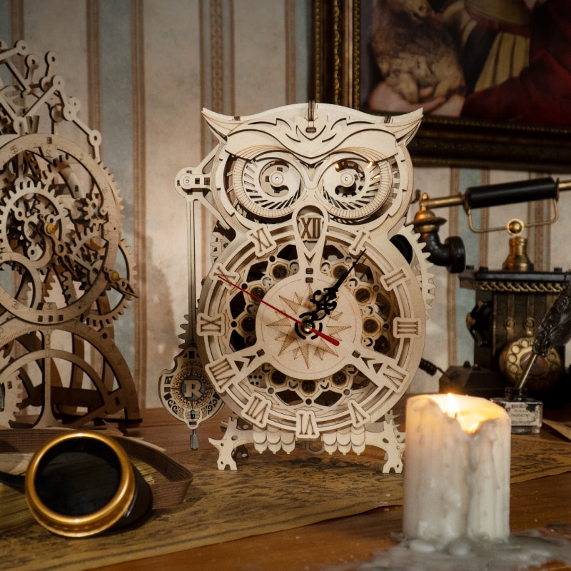 Wayfairmarket 2823-d0nd44 DIY 3D Owl Clock Wooden Puzzle  