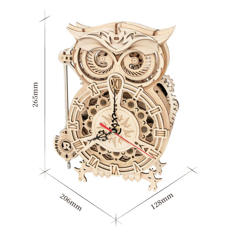 Wayfairmarket 2823-qbvqhn DIY 3D Owl Clock Wooden Puzzle  