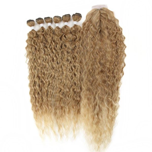 Long Curly Synthetic Hair Extension Bundle