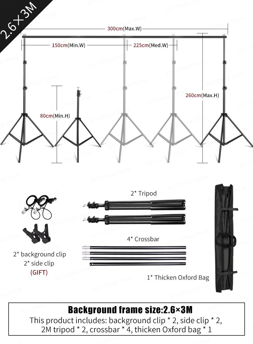 Wayfairmarket 3100-4svhie Photography Background  Support  Kit  