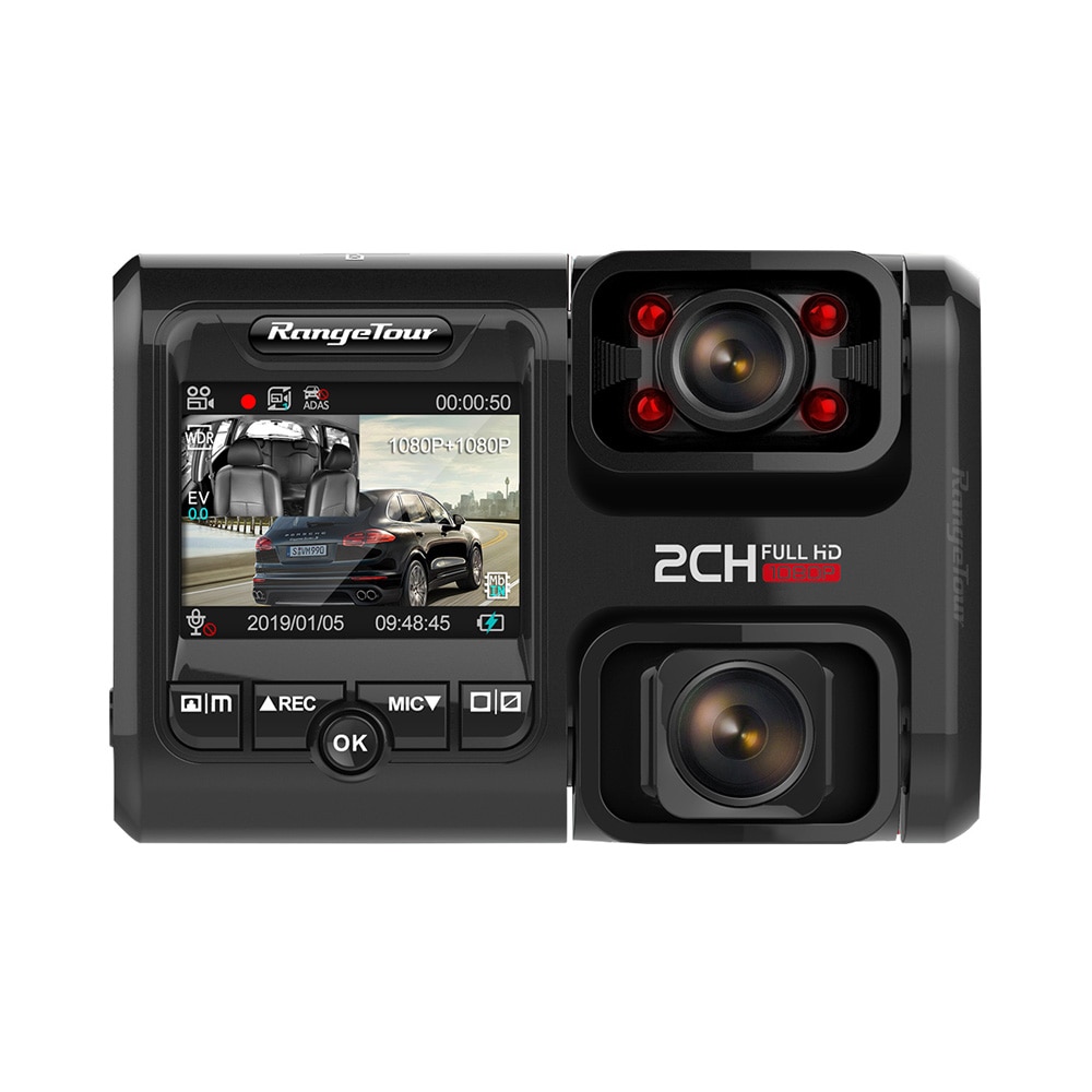 Wayfairmarket 3276-gvtbko Dual Lens Car DVR with GPS  