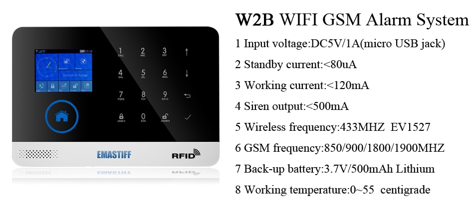 Wayfairmarket 3803-idlvcm Wireless SIM GSM Home Security System  