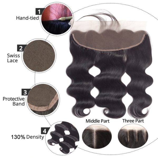 Transparent Front Lace Brazilian Hair Bundles