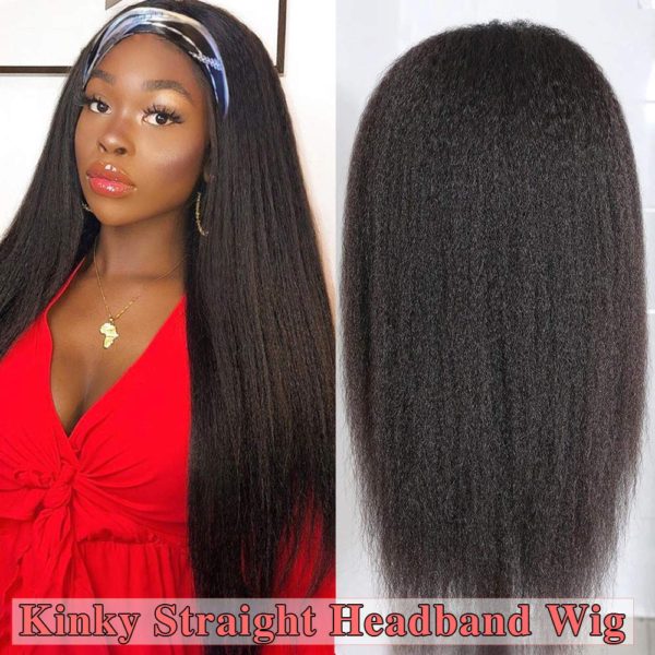 Kinky Straight Synthetic Headband Wig for Women - Image 6