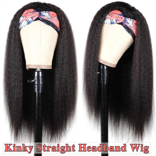 Kinky Straight Synthetic Headband Wig for Women - Image 4