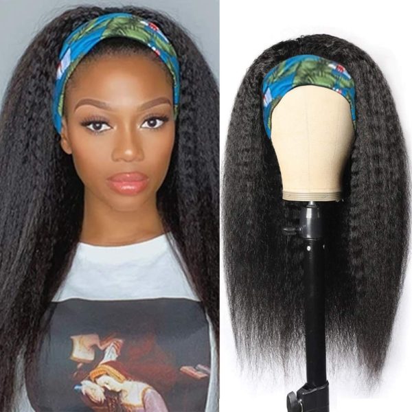 Kinky Straight Synthetic Headband Wig for Women