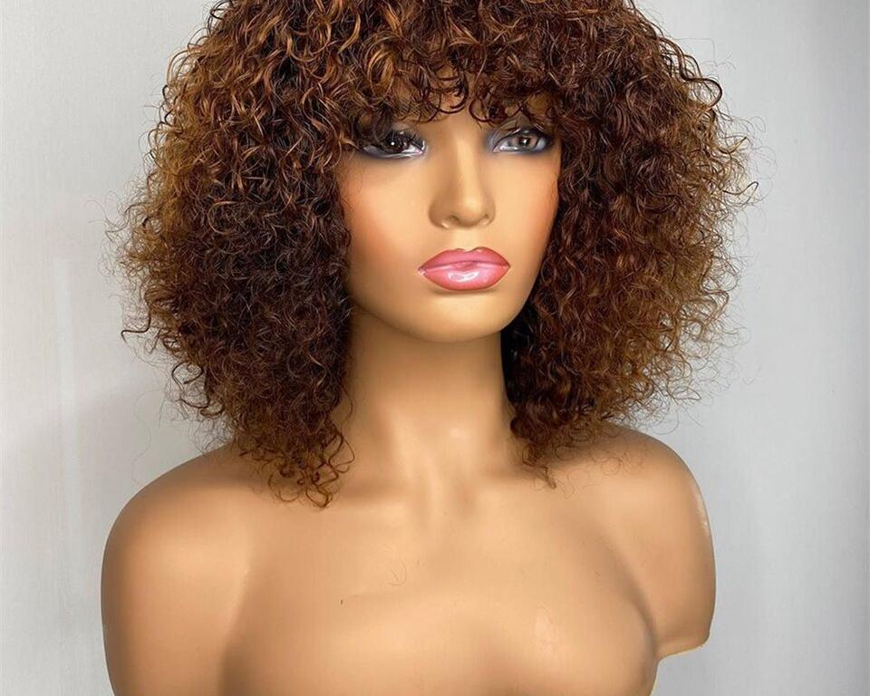 Wayfairmarket 4160-n603gh Curly Short Human Hair Wig  