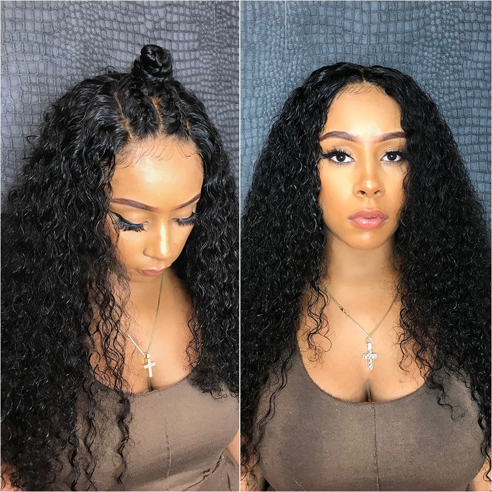 Wayfairmarket 4655-byjllw Deep Curly Human Hair Lace Front Wig  