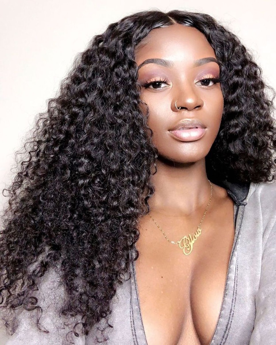 Wayfairmarket 4655-skbwcb Deep Curly Human Hair Lace Front Wig  