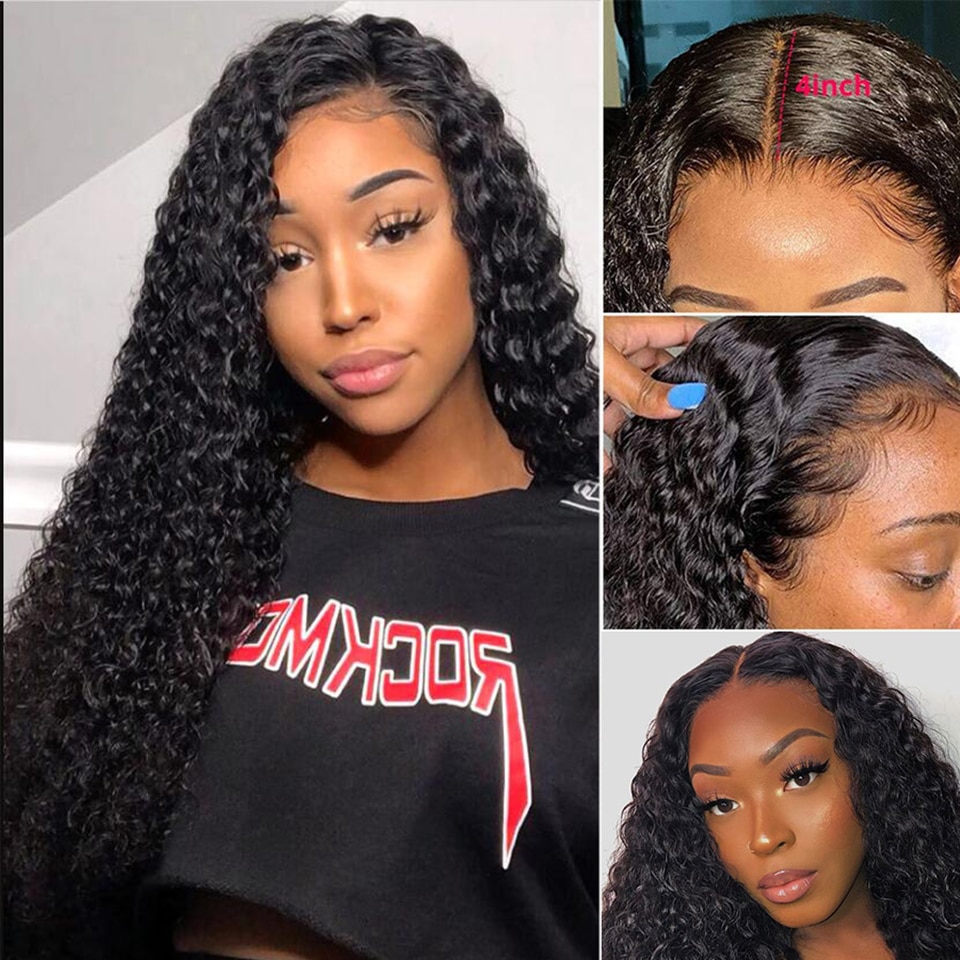 Wayfairmarket 4655-snqvvj Deep Curly Human Hair Lace Front Wig  