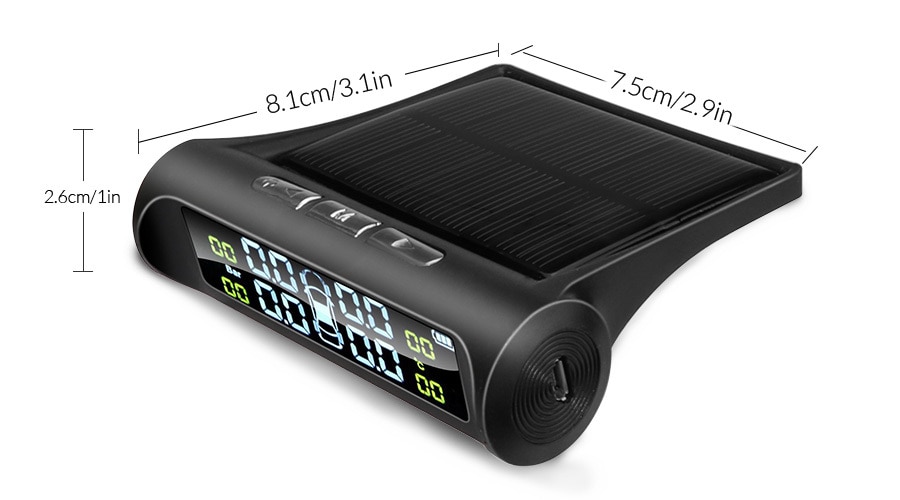 Wayfairmarket 5708-bciiqf Solar Car Tire Pressure Alarm  