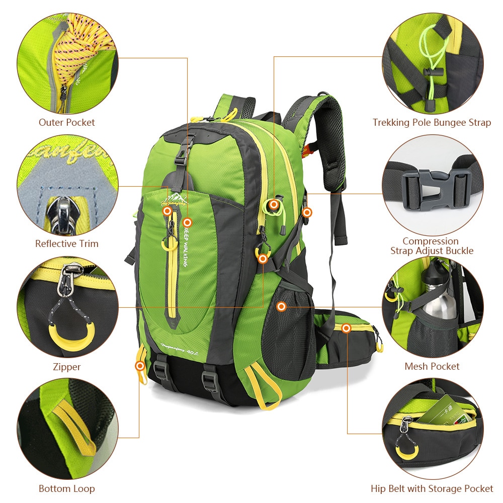 Wayfairmarket 6113-eig38p Waterproof Backpack for Hiking  