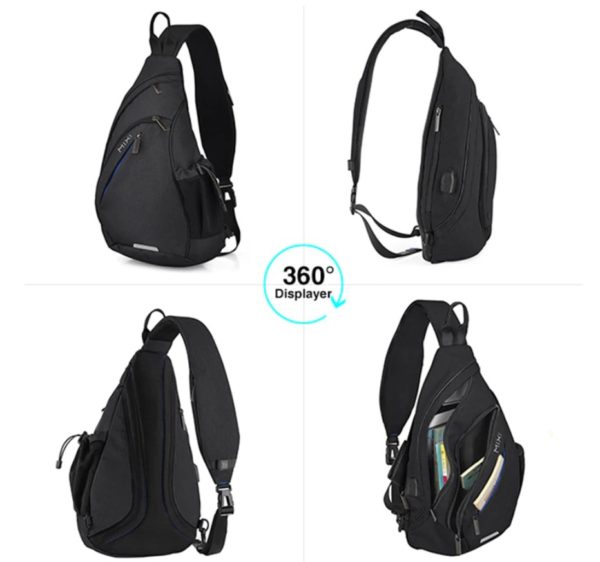 Men's Water Drop One Shoulder USB Backpack - Image 6